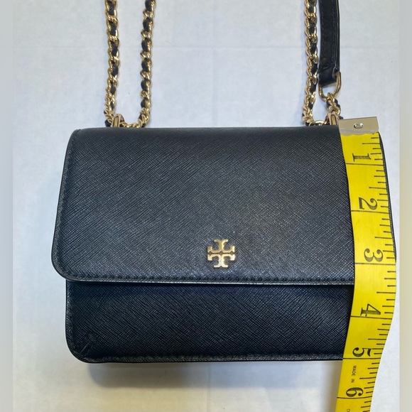 Tory Burch Robinson Mini Saffiano Leather Shoulder Bag in Black - Picture 12 of 15